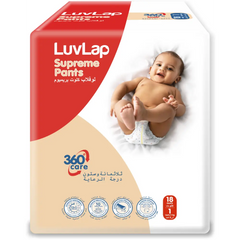 LuvLap Supreme Baby Diaper Pants Newborn (0–5 kg) – Ultra Soft, Gentle Leak Protection & Breathable Comfort, 18 Pieces