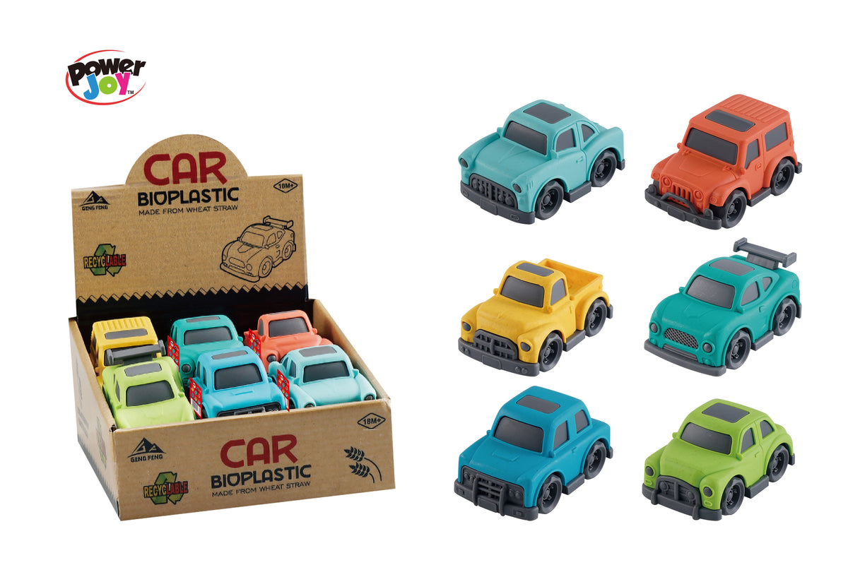 Power Joy Vroom Vroom Bioplastic Toy Cars 6 Assorted Colours, Random Selection