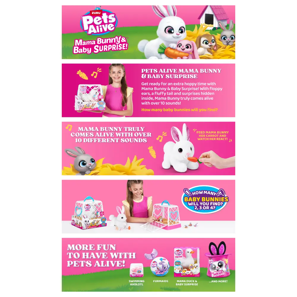 Pets Alive Mama & Baby Surprise Bunny