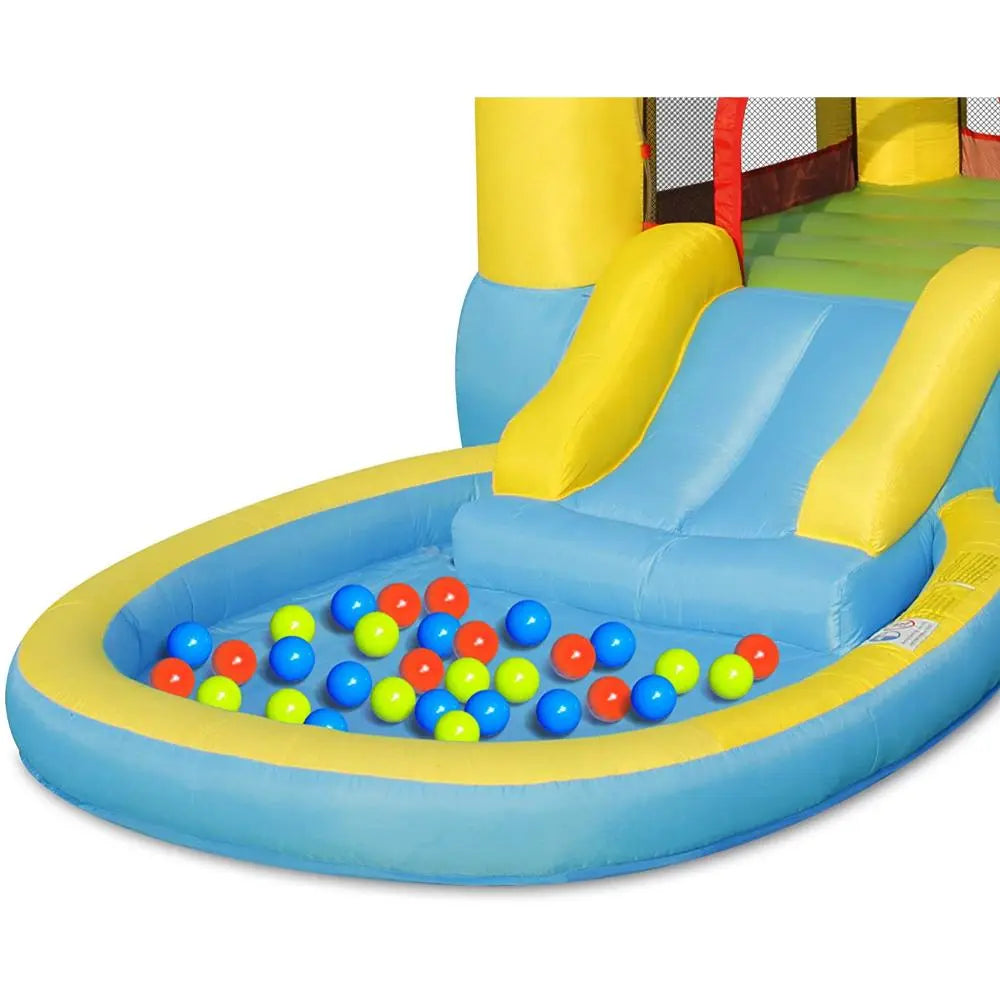 Happy Hop Castle Inflatable Pool & Water Slide for Kids - 365x200x190cm