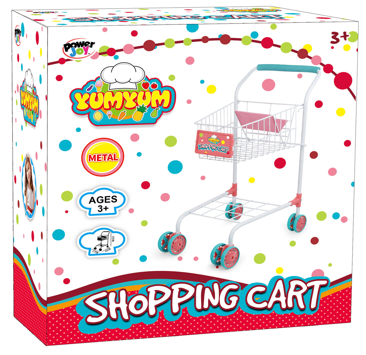 Power Joy Yumyum Metal Shopping Cart Playset