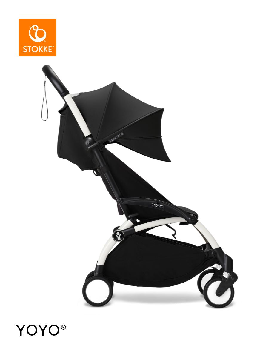 Stokke YOYO3 Stroller White Frame 6+ Bundle - Black