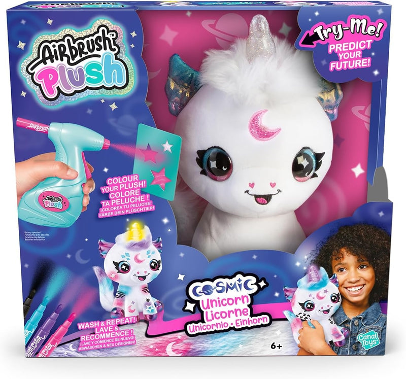 Airbrush Plush Cosmic Unicorn Battery Operated