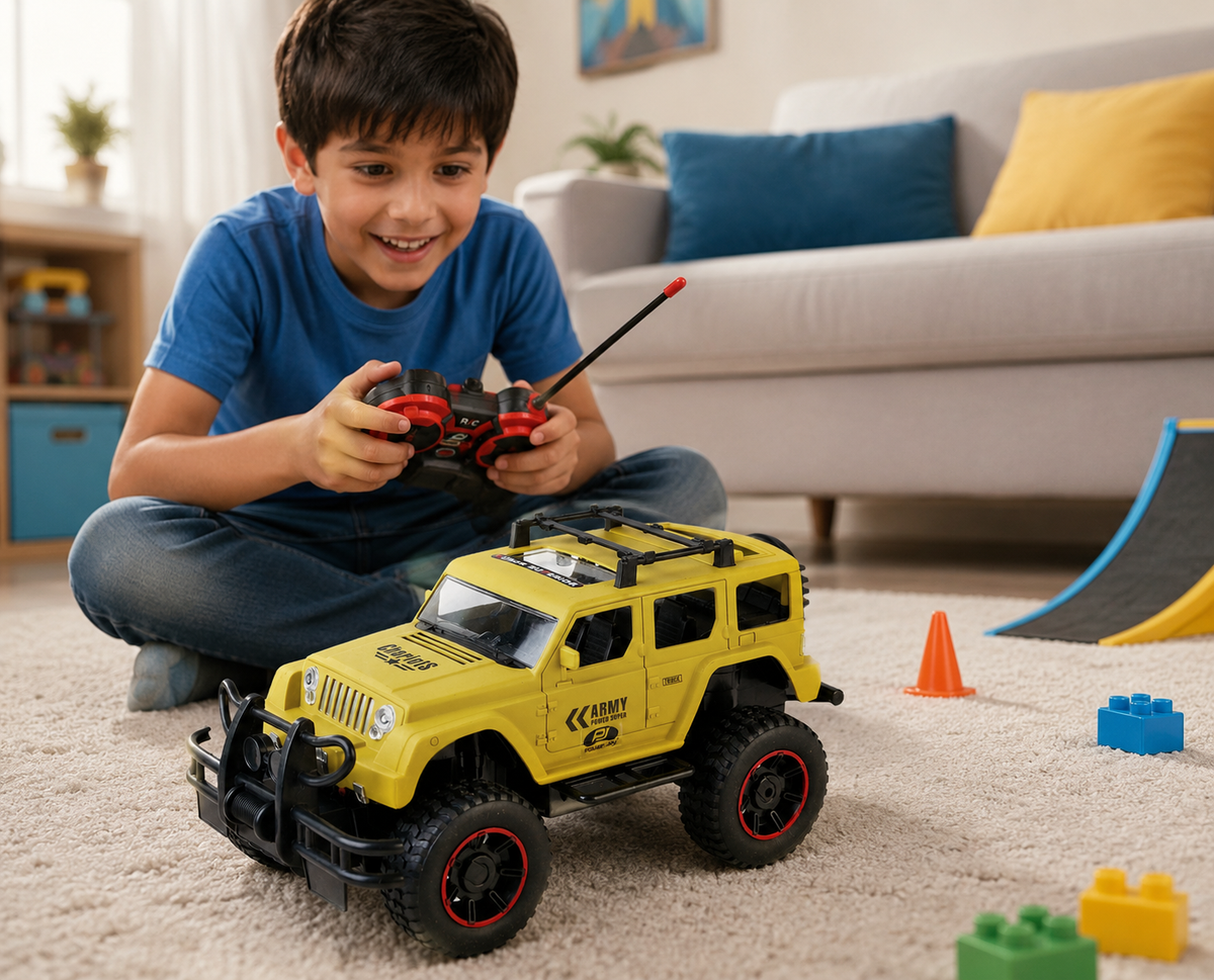 Power Joy RC Jeep with Lights 1:12 Remote Control Off-Road Jeep for Kids Assorted Colors (Sold Per Piece, Random Selection)