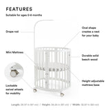 Stokke Sleepi Mini White Newborn Baby Crib