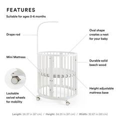 Stokke Sleepi Mini White Newborn Baby Crib