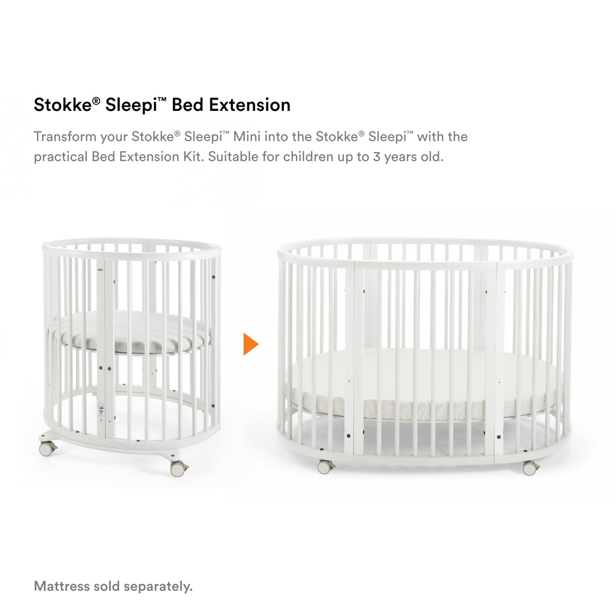 Stokke Sleepi Bed Extension White Conversion Kit for Baby Crib