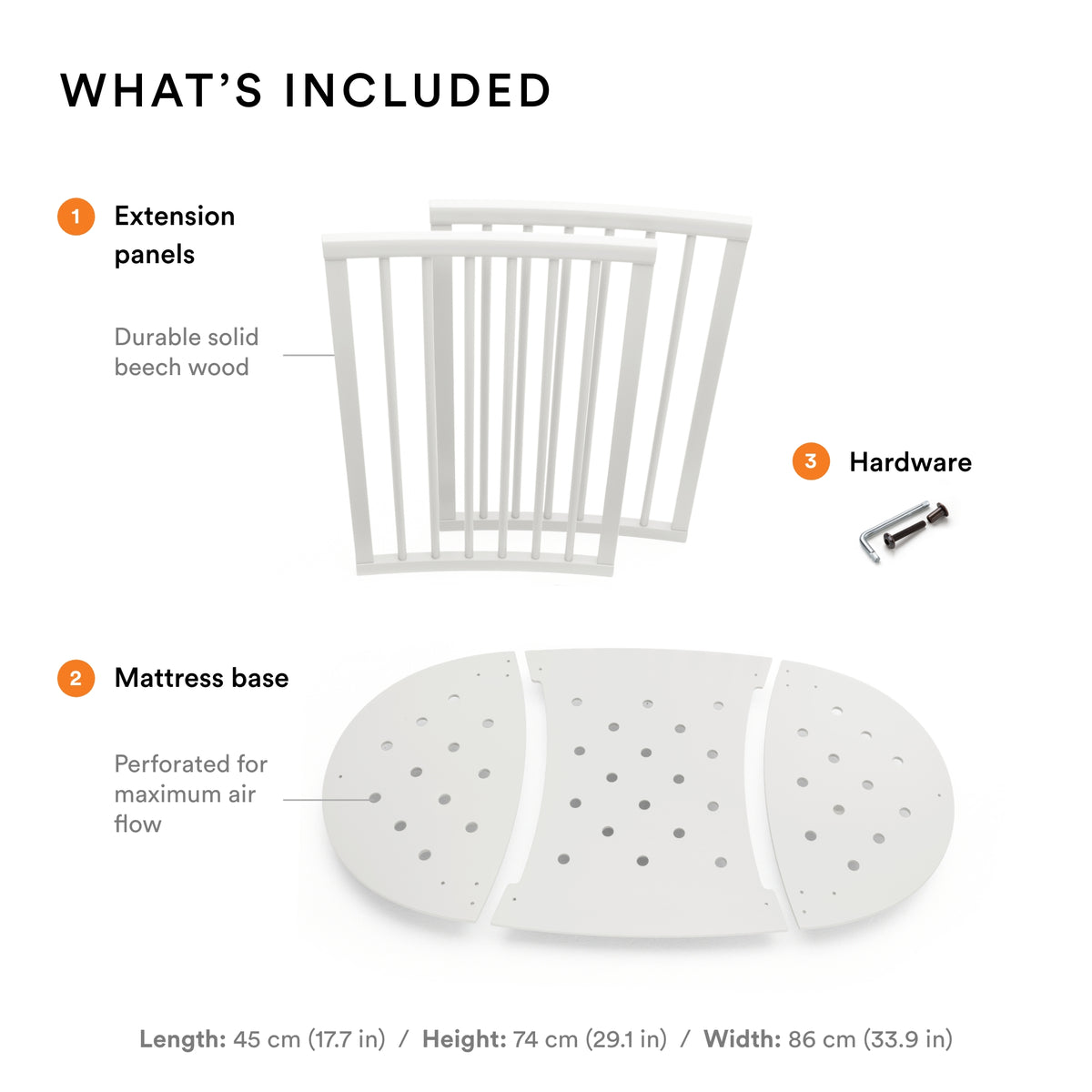 Stokke Sleepi Bed Extension White Conversion Kit for Baby Crib