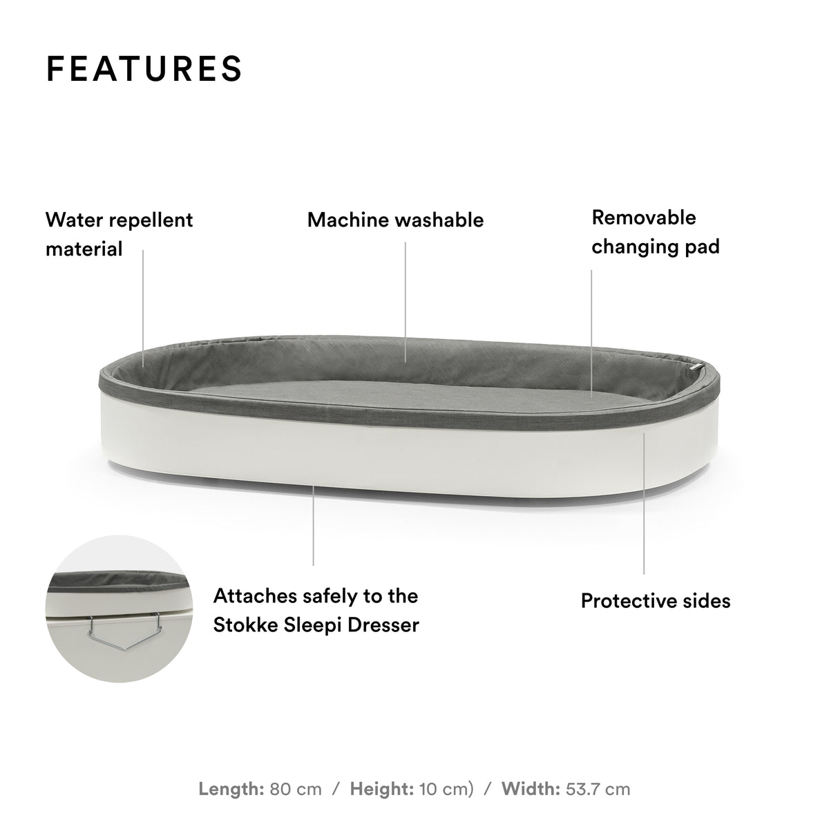Stokke Sleepi Changer White Baby Changing Table and Nursery Station