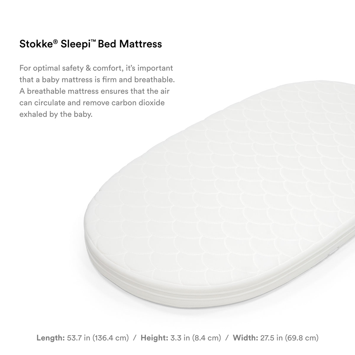 Stokke Sleepi Bed Mattress White for Baby Crib and Toddler Bed