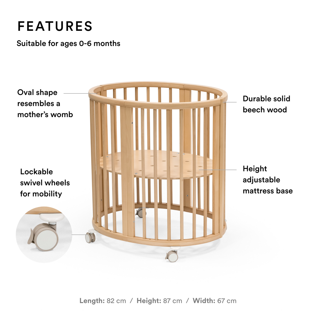 Stokke Sleepi Mini Natural Newborn Baby Crib
