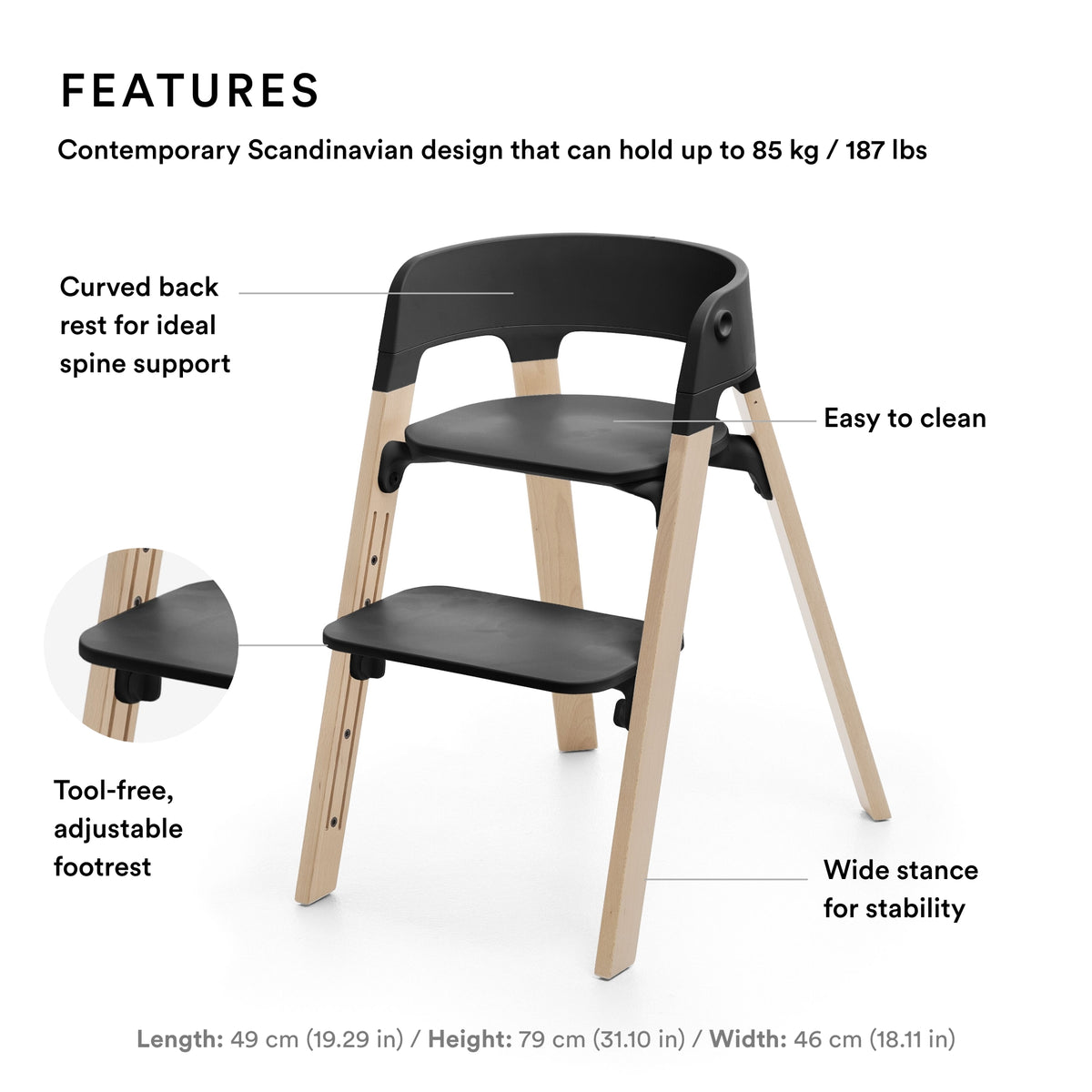 Stokke Steps High Chair Black/Warm Brown
