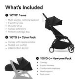 Stokke YOYO3 Black Frame & 0+ & 6+ Black Bundle