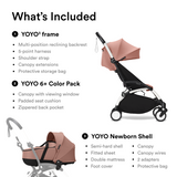 Stokke YOYO3 Stroller White Frame Newborn & 6+ Bundle - Ginger