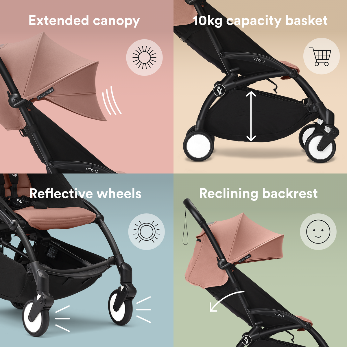 Stokke YOYO3 Black Frame & 6+ Ginger Bundle