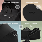 Stokke YOYO3 Frame Black + Newborn & 6+ Pack Bundle Black