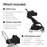 Stokke YOYO3 Frame Black + Newborn & 6+ Pack Bundle Black