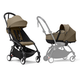 Stokke YOYO3 Frame Black + Newborn & 6+ Pack Bundle Toffee
