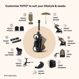 Stokke YOYO3 Frame Black + Newborn & 6+ Pack Bundle Toffee
