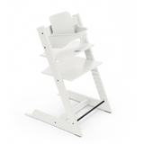 Stokke Tripp Trapp Chair White with White Baby Set Bundle Adjustable Wooden High Chair