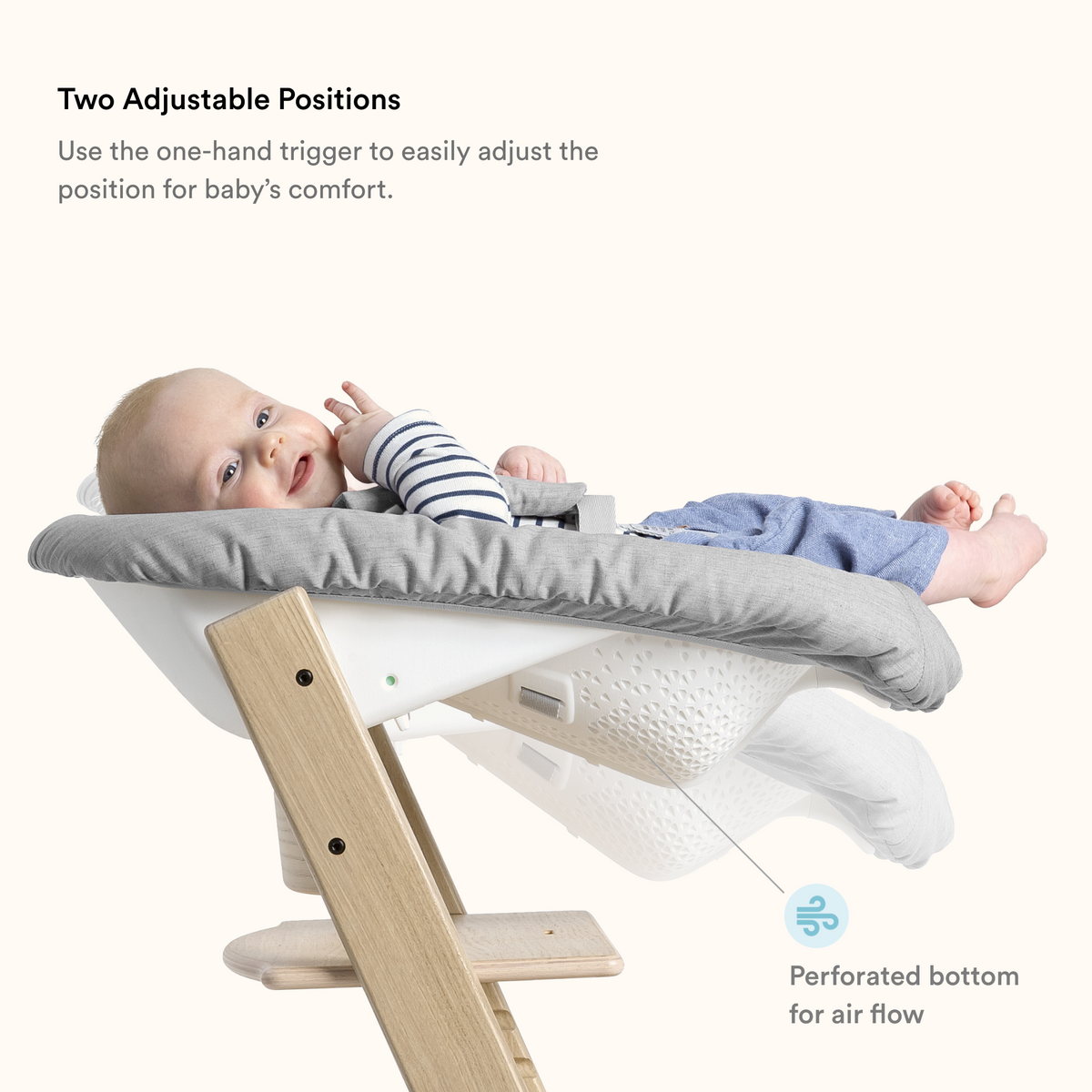 Stokke Tripp Trapp Chair + Baby & Newborn Set Bundle Storm Grey