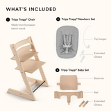 Stokke Tripp Trapp Chair + Baby & Newborn Set Bundle Storm Grey