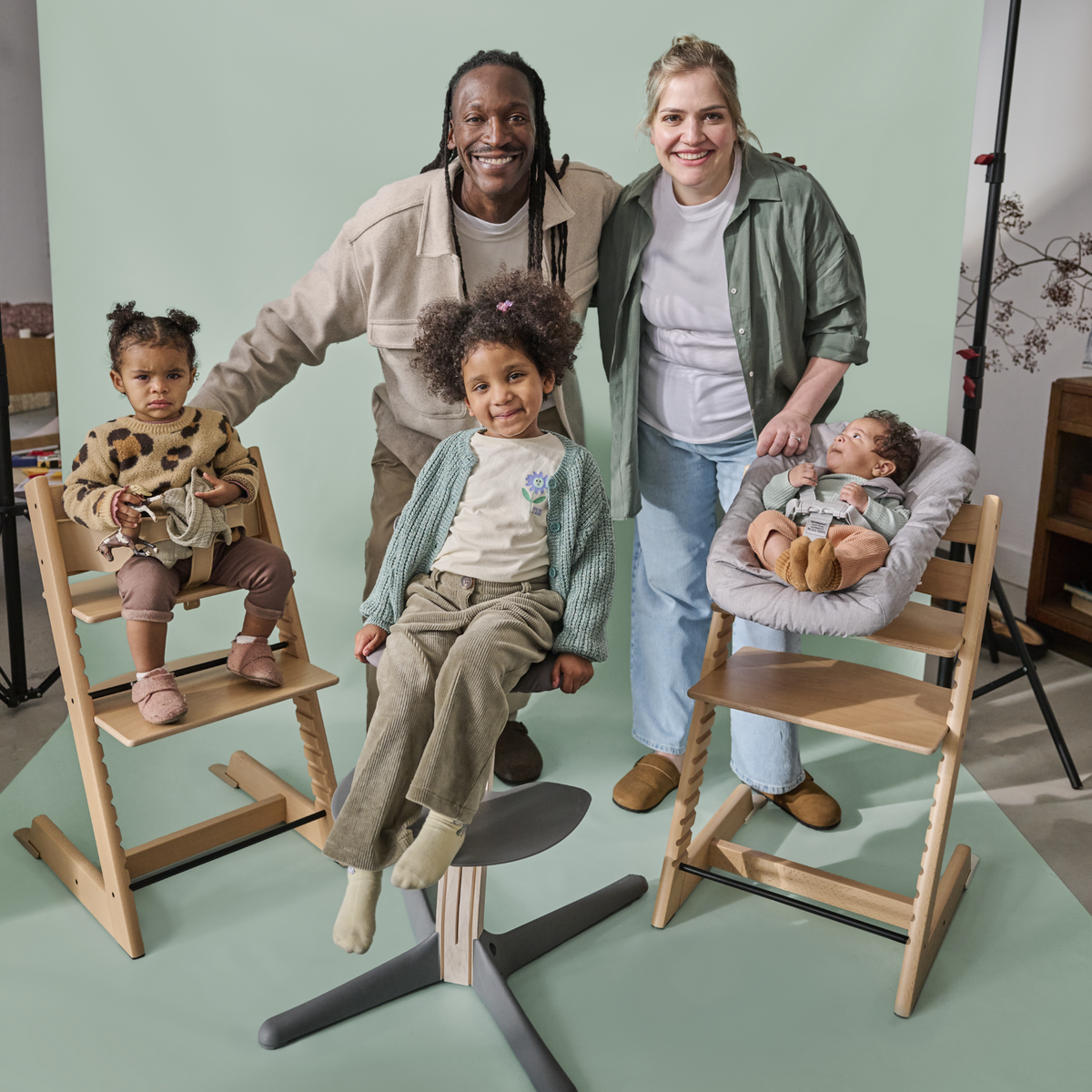 Stokke Tripp Trapp Chair + Baby & Newborn Set Bundle Storm Grey