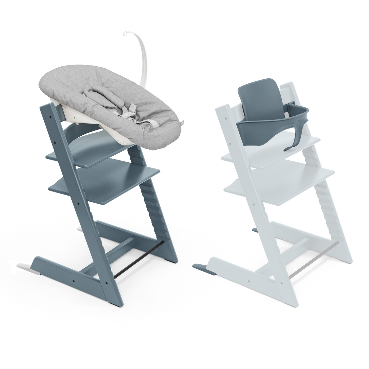 Stokke Tripp Trapp Chair + Baby & Newborn Set Bundle Fjord Blue