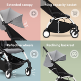 Stokke YOYO3 Stroller White Frame Newborn & 6+ Bundle - Stone