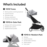 Stokke YOYO3 Stroller White Frame Newborn & 6+ Bundle - Stone