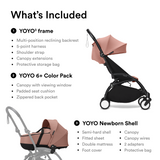 Stokke YOYO3 Frame Black + Newborn & 6+ Pack Bundle Ginger