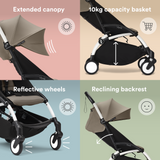 Stokke YOYO3 Stroller White Frame Newborn & 6+ Bundle - Taupe