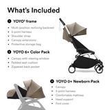 Stokke YOYO3 Stroller White Frame Newborn & 6+ Bundle - Taupe