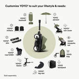Stokke YOYO3 Black Frame & 0+ & 6+ olive Bundle