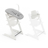 Stokke Tripp Trapp Chair + Baby & Newborn Set Bundle White