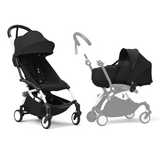Stokke YOYO3 Stroller White Frame Newborn & 6+ Bundle - Black