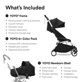 Stokke YOYO3 Stroller White Frame Newborn & 6+ Bundle - Black