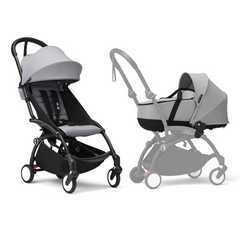 Stokke YOYO3 Frame Black + Newborn & 6+ Pack Bundle Stone