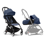 Stokke YOYO3 Stroller Black Frame Newborn & 6+ Bundle - Air France Blue