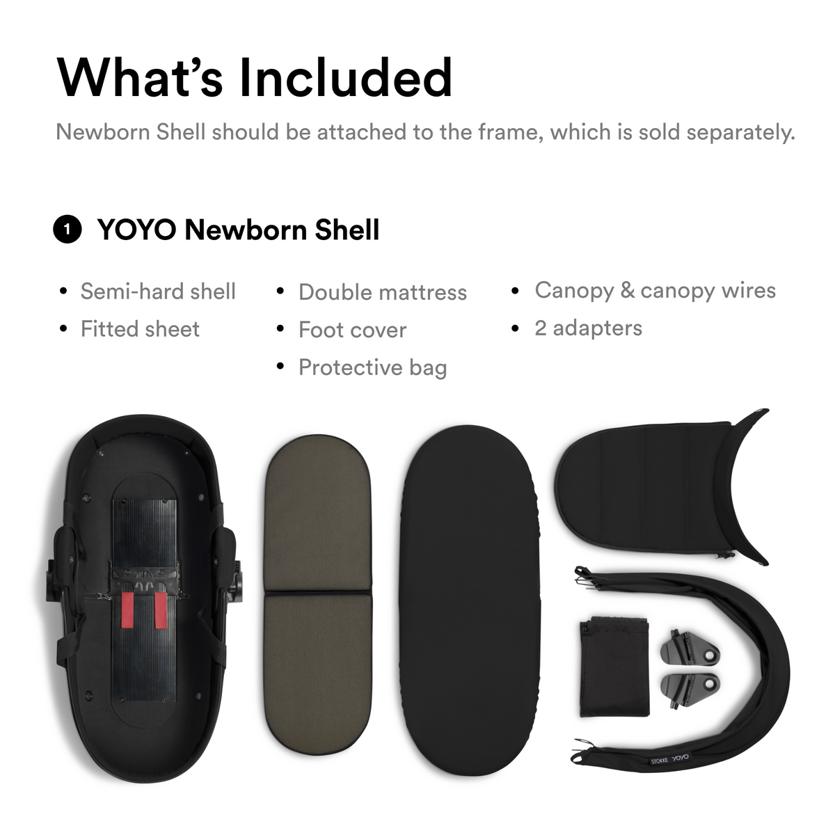 Stokke YOYO Newborn Shell Black