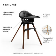 Stokke Clikk High Chair Black/Warm Brown