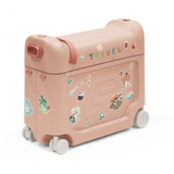 Stokke JetKids BedBox Coral Pink Kids Ride On Travel Suitcase Bed Box