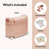 Stokke JetKids BedBox Coral Pink Kids Ride On Travel Suitcase Bed Box