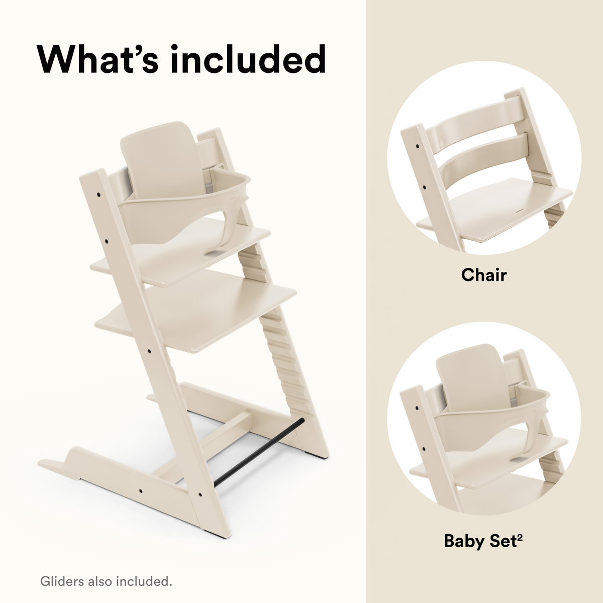 Stokke Tripp Trapp Chair & Babyset Vanilla White