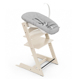 Stokke Tripp Trapp Chair Vanilla White with Grey Newborn Set Adjustable High Chair Bundle