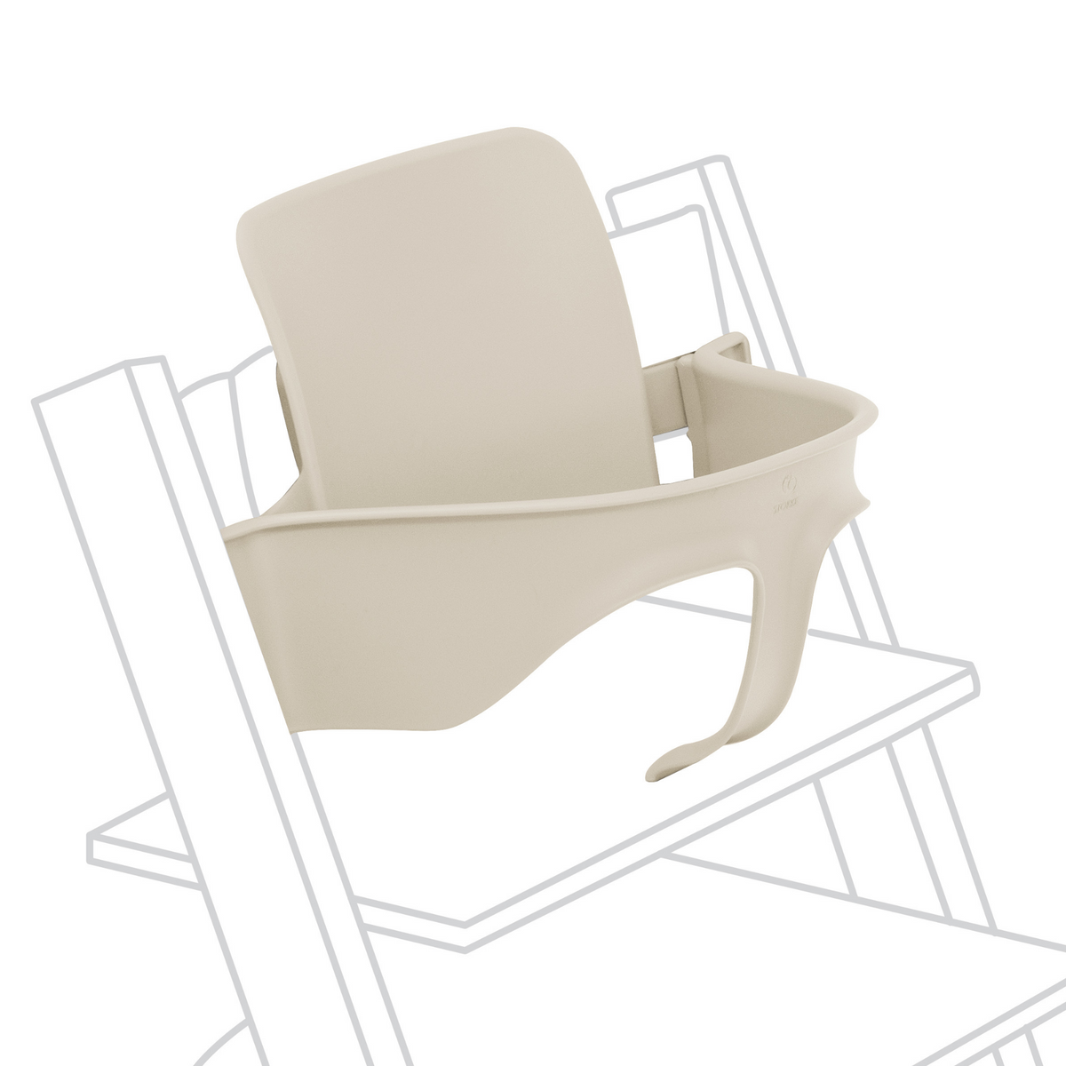 Stokke Tripp Trapp High Chair Vanilla White with Baby Set and Tray Bundle