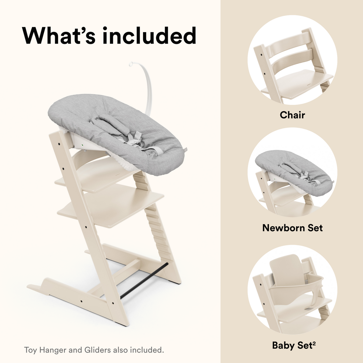 Stokke Tripp Trapp Chair + Baby & Newborn Set Vanilla White