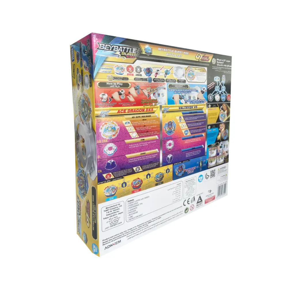 Takara Tomy-Beyblade-Beybattle Burst-Rise Battle Set Stadium S5- Valtryek V5 and Ace Dragon DX5