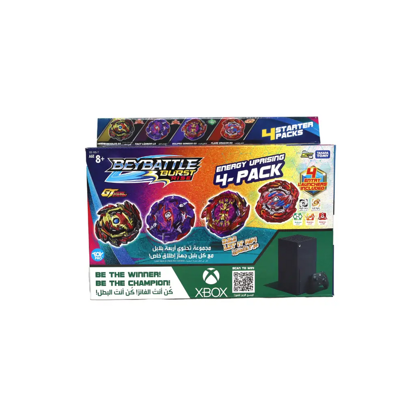 Takara Tomy Beyblade Beybattle Burst Energy Uprising 4-Pack C S5 with Launchers