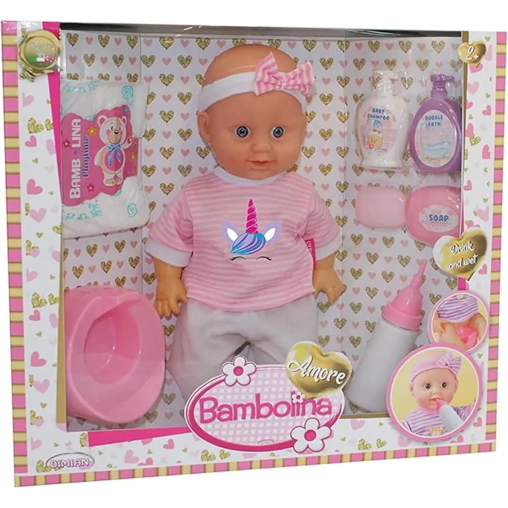 Bam Amore 36Cm Drink & Wet Baby Doll